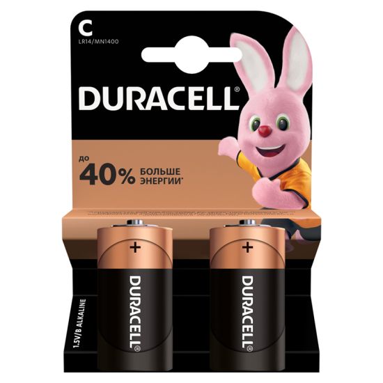 Батарейка Duracell Basic C (LR14) алкалиновая, 2BL () США