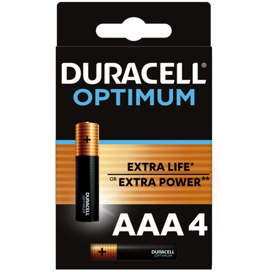 Батарейка Duracell Optimum AAA (LR03) алкалиновая, 4BL (Бельгия)