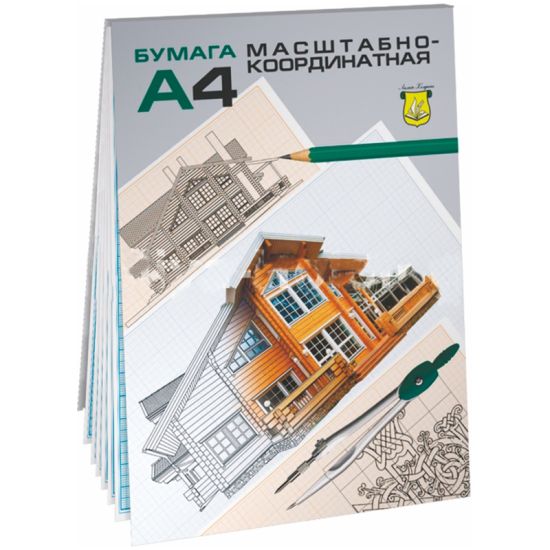 Бумага масштабно-координатная, А4 20л., голубая, в планшете (Лилия Холдинг) Россия
