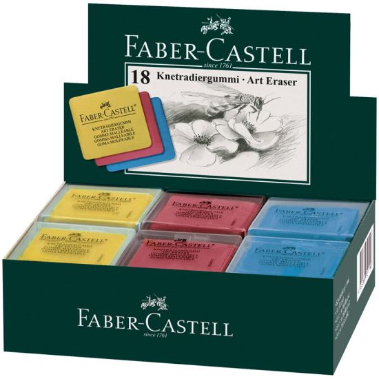 Ластик-клячка, формопласт, 40*35*10мм, пластик.контейнер (Faber-Castell) Малайзия