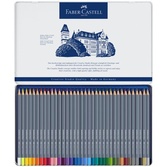 Набор карандашей цветных акварельных, 36цв., \"Goldfaber Aqua\" метал. коробка (Faber-Castell) Германия