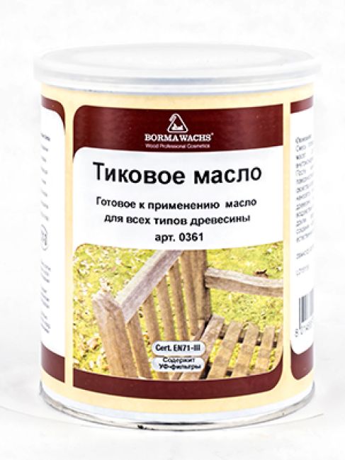 Тиковое масло (Teak Oil) 1л (Прозрачный) Borma Wachs®
