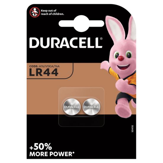 Батарейка Duracell LR44 (G13, V13GA, A76) алкалиновая, 2BL (2шт)