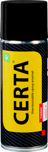 Краска-спрей термостойкая 800°С чёрная (RAL9004) 270г. (Certa®)