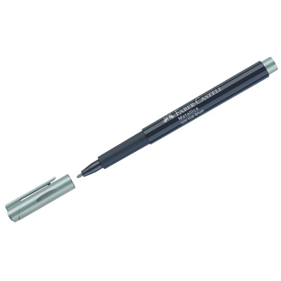 Маркер для декорирования Metallics голубой металлик, пулевидный, 1,5мм (Faber-Castell) Германия