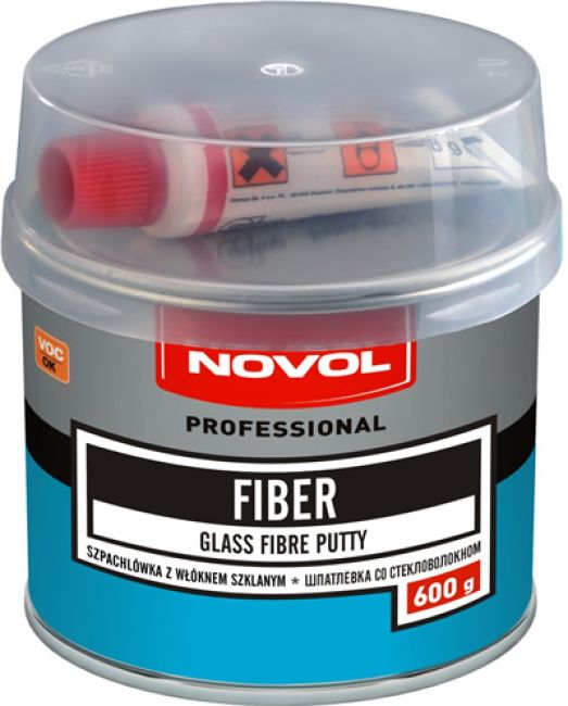 Шпатлёвка ПЭ Fiber со стекловолокном 0,6кг (NOVOL®)