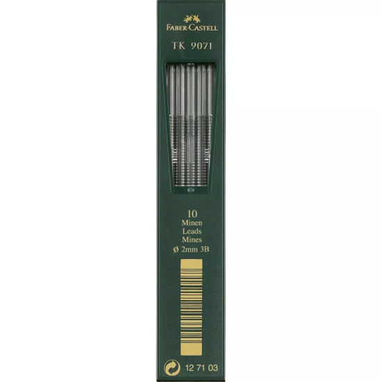 Грифель 2mm / B для цанговых карандашей TK9071 10шт (Faber-Castell) Германия