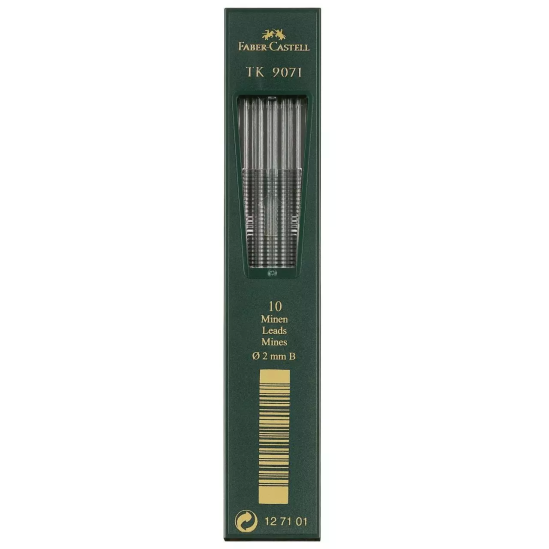 Грифель 2mm / B для цанговых карандашей TK9071 10шт (Faber-Castell) Германия