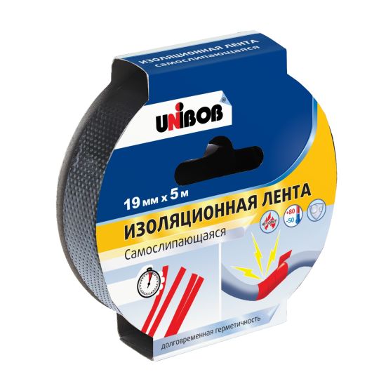 Изолента самослипающаяся чёрная 19мм х5м (UNIBOB®) Китай