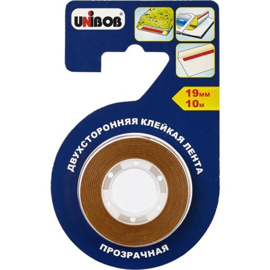 Лента двусторонняя прозрачная 19мм х10м (UNIBOB®)