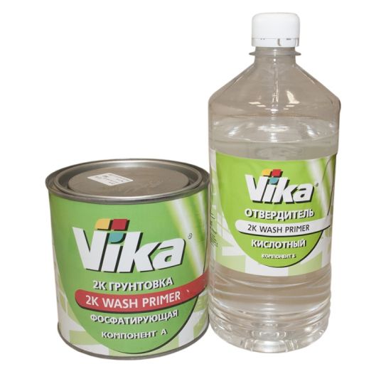 Грунт кислотный 1+1 Wash Primer (серый) антикоррозионный 1.47кг (Vika®) РОССИЯ