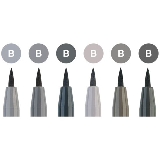 Ручки капиллярные 6шт (Pitt Artist Pen Brush) (Faber-Castell) Германия