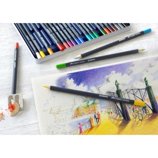 Набор карандашей цветных, 24цв., Goldfaber в метал. упаковке (Faber-Castell) Германия