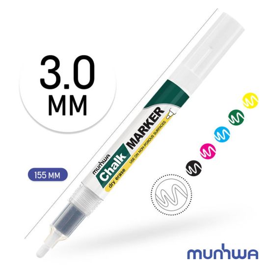 Маркер для белых досок Chalk Marker белый, круглый, 3,0 мм CM-05 (MunHwa®) (MunHwa®) Корея