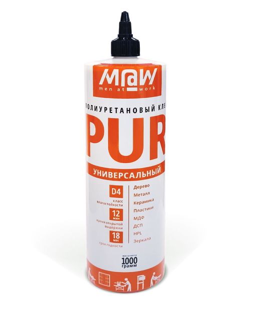 Клей ПУ Men at Work PUR 0,25кг (MaW™) РОССИЯ