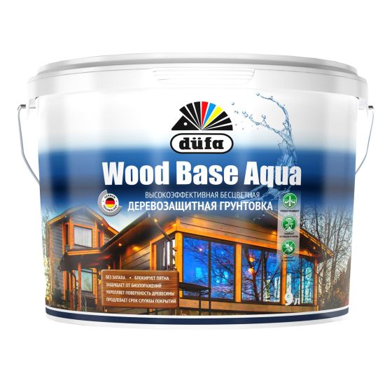 Грунт ВО WOOD BASE AQUA (Бесцветный) 9л (Dufa®) РОССИЯ
