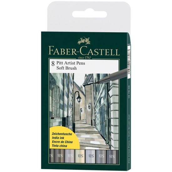 Ручки капиллярные 8шт (Pitt Artist Pen Soft Brush) (Faber-Castell) Германия
