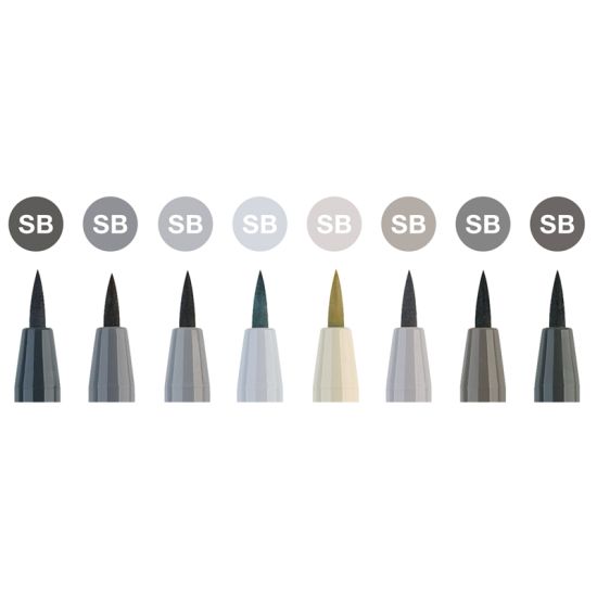 Ручки капиллярные 8шт (Pitt Artist Pen Soft Brush) (Faber-Castell) Германия