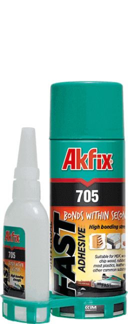 Клей 2К цианакрилатный 705 100гр+400мл (AKFIX®) Турция