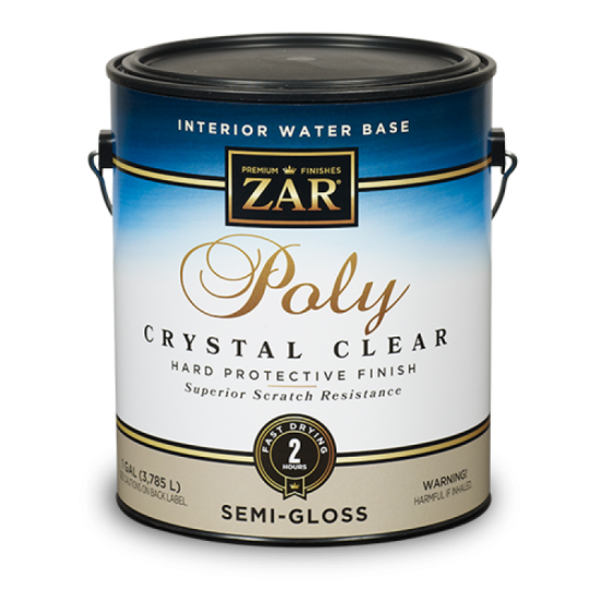 Лак на водной основе Poly Crystal Clear (satin) полуматовый 0,946л (ZAR®) США