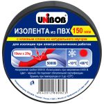 Изолента 19мм*20м, 150мкм, черная (UNIBOB®) РОССИЯ
